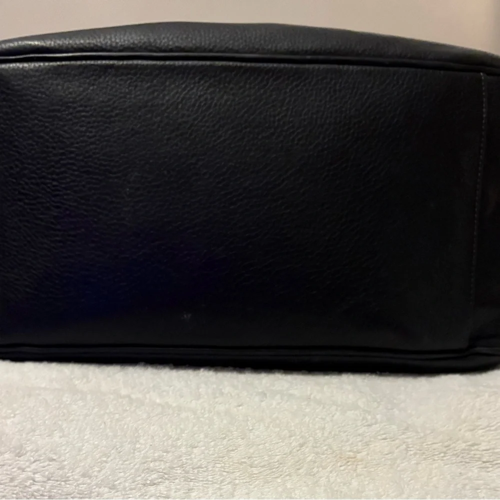 Coach Black Pebbled Leather Shoulder Bag with Silver Hardware - Picture 6 of 7